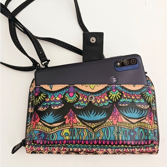 NWT Sakroots Artist Circle Lg Crossbody/Wristlet Smartphone Wallet  7.5X4.5 - Picture 4 of 13